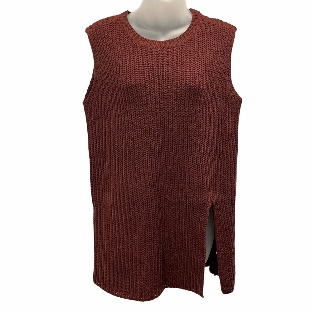 Cotton blend knit sleeveless sweater vest size small/medium